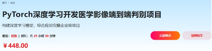 PyTorch 深度学习开发医学影像端到端判别项目