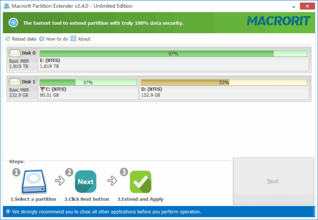 Macrorit Partition Extender(分区扩展软件) v2.4.3 便携版